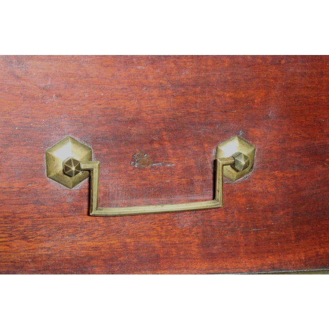 Louis XVI Brass Mounted Mahogany Chest of Drawers With Carrara Marble Top For Sale - Image 9 of 14
