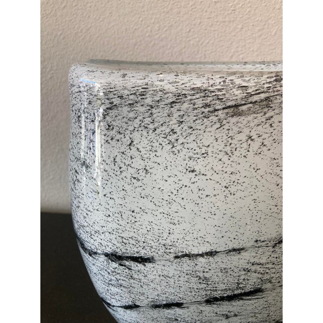 Henry Dean "Spilled Black" Art Glass Vase in Black and White For Sale In Palm Springs - Image 6 of 8