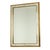 Large vintage rectangular Deknudt mirror with beveled side panels and gold-colored accents all around, entirely in...