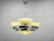 Elegant art deco chandelier produced in czechoslovakia during the 1940s. The pendant combines chrome-plated metal with...