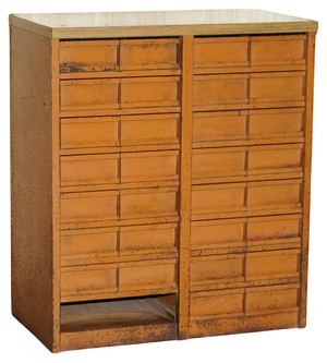 Antique Industrial Metal Workers Chest of Drawers for Screws Nuts & Bolts