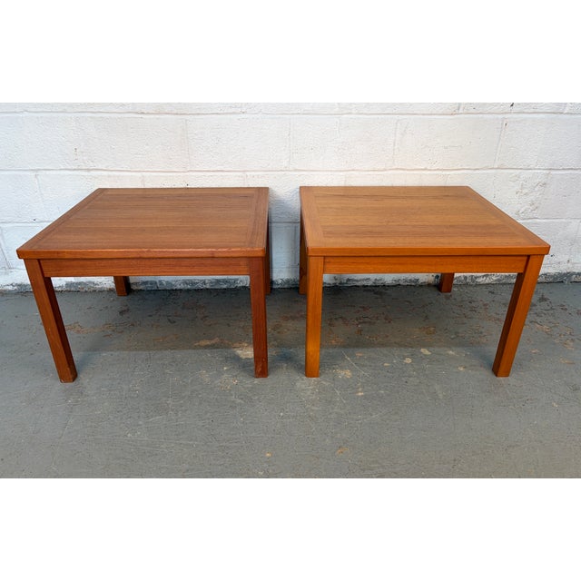 Wood Danish Mid 20th Century Teak End Tables by Interform Collection For Sale - Image 7 of 15