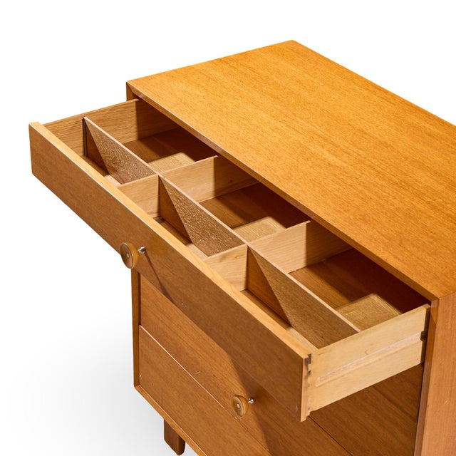 George Nelson for Herman Miller Mid Century Walnut Highboy Dresser With Cupcake Pulls For Sale In Chicago - Image 6 of 10