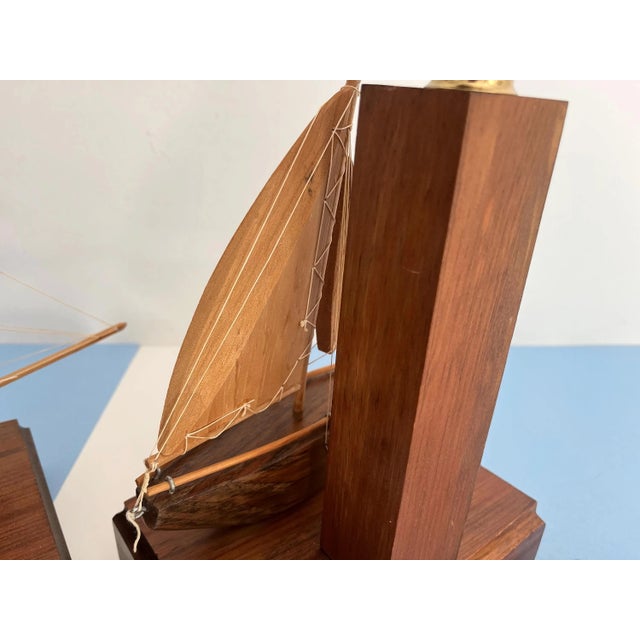 1960s Wood Sailboat Lamps, Pair For Sale - Image 15 of 18