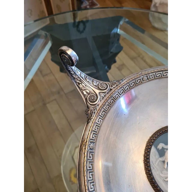 Antique Silver-Plated Metal & Biscuit Porcelain Tazza Dish from WMF For Sale - Image 12 of 17