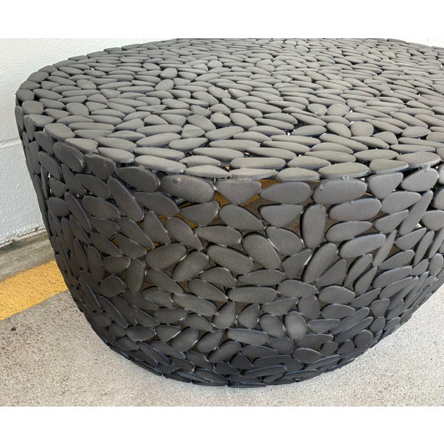 Organic Modern Black Metal Indoor/Outdoor Rivington Coffee Table For Sale - Image 4 of 4