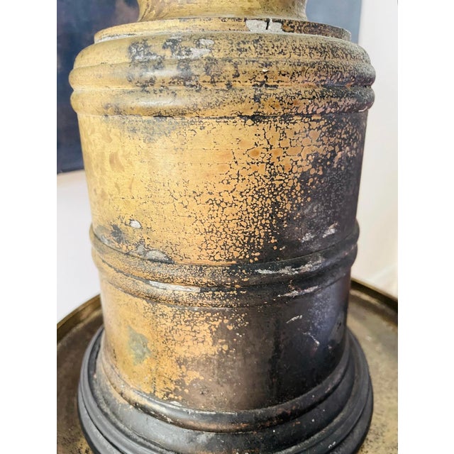 Brass Vintage Heavy Brass Lamp For Sale - Image 8 of 12