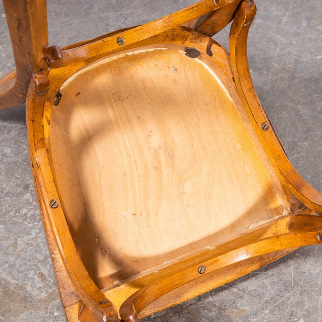 Brown French Wavy Back Bentwood Dining Chairs from Baumann, 1950s, Set of 4 For Sale - Image 8 of 11