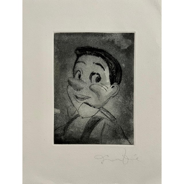 Jim Dine (American, b. 1935) Etching depicting Pinocchio Published by Enitharmon Press for Whitman College, London 1999...