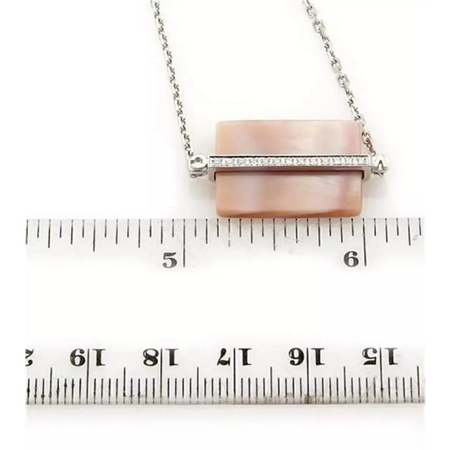 Late 20th Century 17413 - Victoria Casal Diamonds & Pink Mother of Pearl 18k White Gold Bracelet For Sale - Image 5 of 5