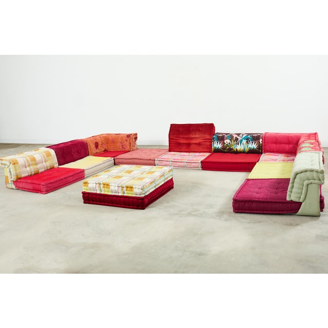 Iconic large Roche Bobois Mah Jong modular sectional sofa designed in the midcentury by Hans Hopfer. The dramatic sofa...