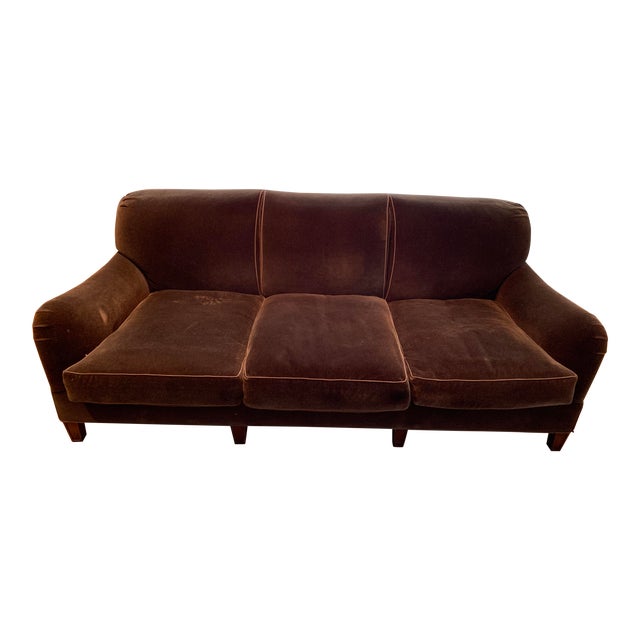 Modern Schumacher Mohair Three Seat Sofa / 2 Available For Sale