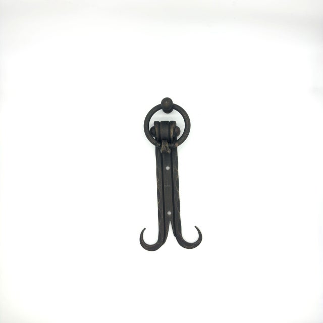 2020s Hand-Forged Wrought Iron Ring Door Knocker (Gold Patina) Classic Entrance Hardware For Sale - Image 5 of 7