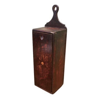 18th Century Oak Wall-Hanging Candle Box For Sale