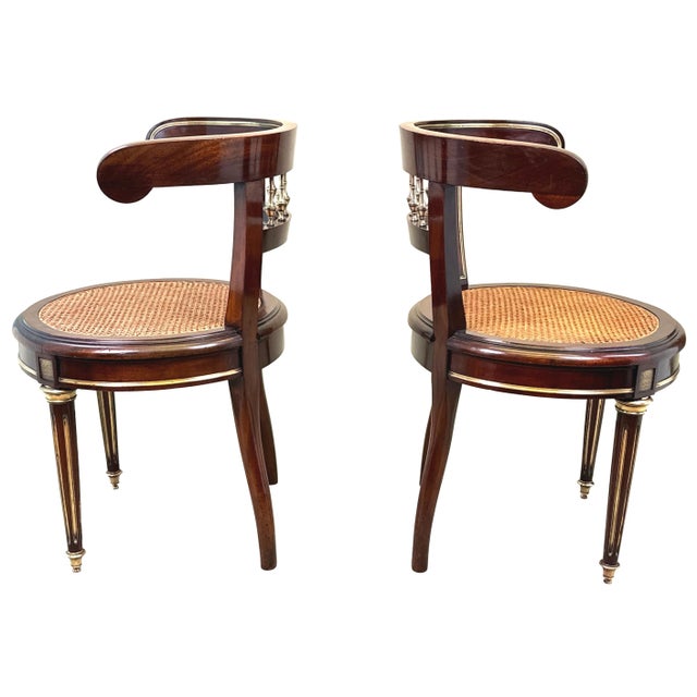 Wood 19th Century French Mahogany Salon Chairs, Set of 2 For Sale - Image 7 of 16