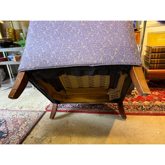 1990s Plush Purple Upholstered Club Armchair For Sale - Image 5 of 12