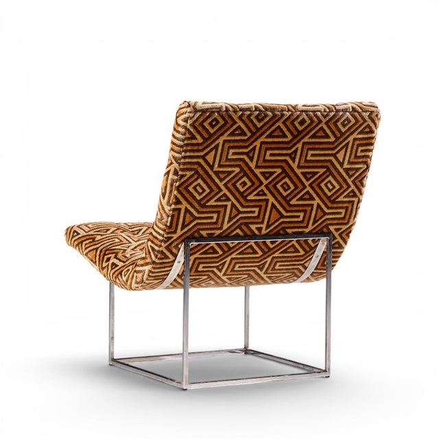 Silver Milo Baughman for Thayer Coggin Mid Century Thin Line Scoop Chairs - Pair For Sale - Image 8 of 13