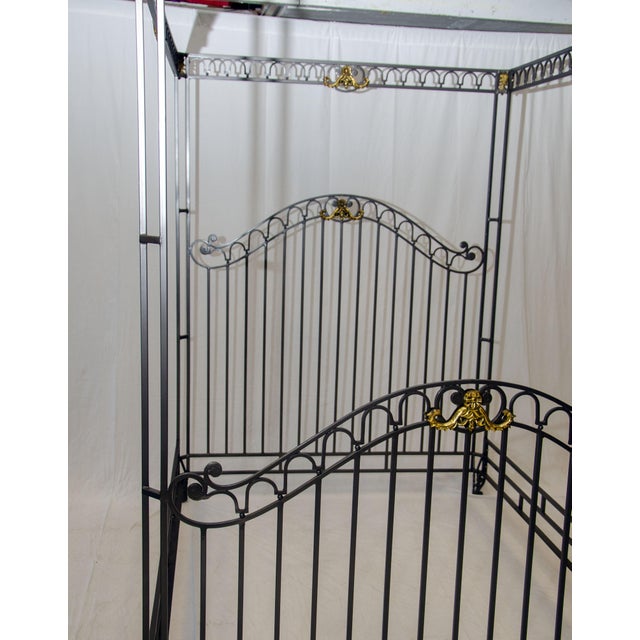 Mid-Century Modern Iron Canopy Bed For Sale - Image 3 of 14