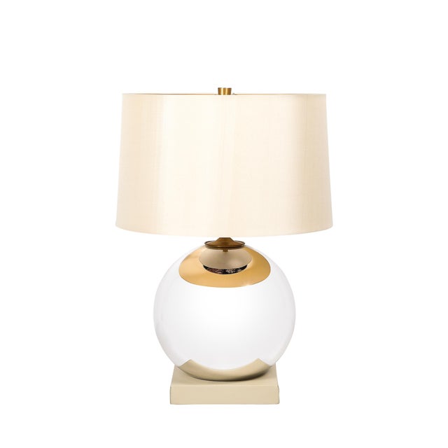 This pair of Modernist mercury glass table lamps, created by Lorin Marsh in the 20th century, exemplifies the seamless...