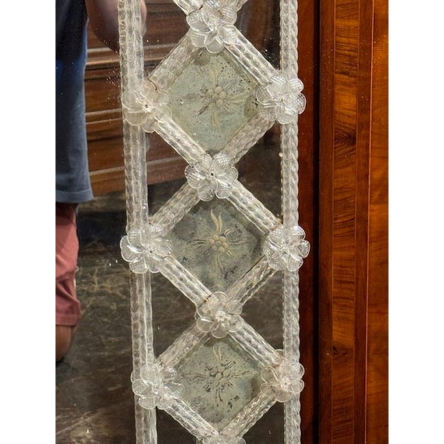 Traditional Murano Lattice Mirror For Sale - Image 3 of 8