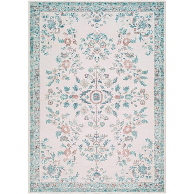 Lavable Machine Woven Rug Coral 3x8 For Sale - Image 4 of 4