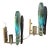 Two 1960s. Space Age Steel and Blue and Verde Nilo Glass Wall Sconces by Veca For Sale