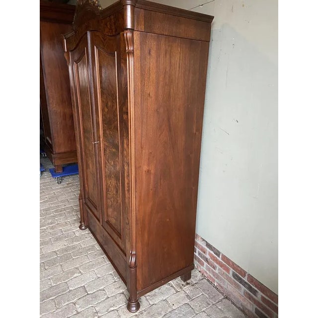 Wood Walnut Crested Cupboard, 1890s For Sale - Image 7 of 9