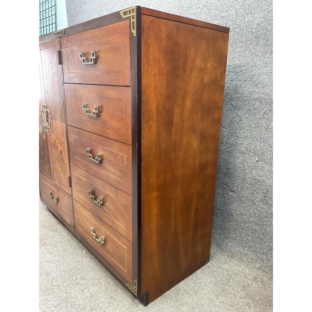 Chinoiserie Cabinet Wardrobe Highboy Tall Chest of Drawers For Sale - Image 9 of 10
