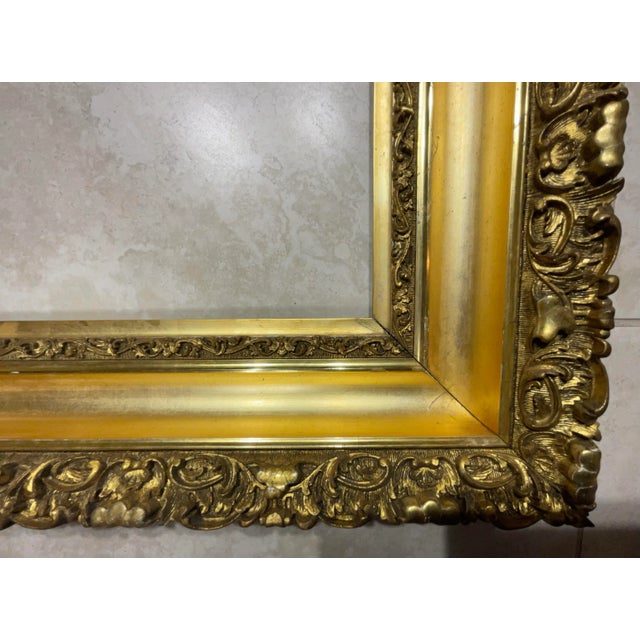 27”.25 X 19”.5 Antique Gold Leaf Wood Frame For Sale - Image 10 of 13