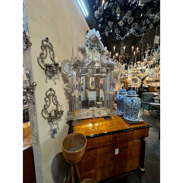 Venetian Etched Glass Mirror For Sale - Image 9 of 9