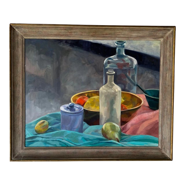70's Jam Pamhuis Mid-Century Still Life Oil on Canvas Painting For Sale
