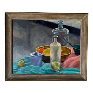 70's Jam Pamhuis Mid-Century Still Life Oil on Canvas Painting
