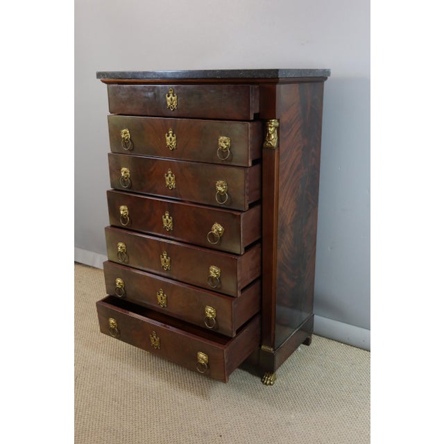 Empire Style Mahogany Chest of Drawers, 1980s For Sale - Image 6 of 13