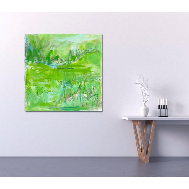 "Nashville Green" by Trixie Pitts Monochromatic Abstract Landscape For Sale - Image 9 of 12