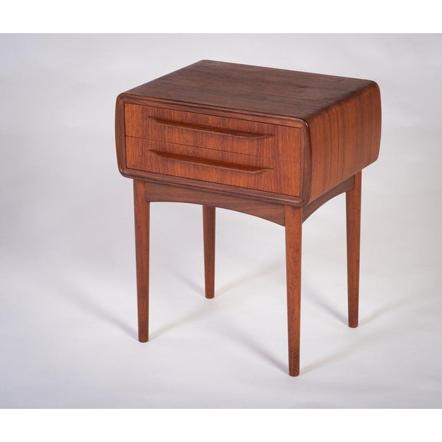 Tan Bedside Table in Teak by Johannes Andersen for CFC Silkeborg, 1960s For Sale - Image 8 of 8