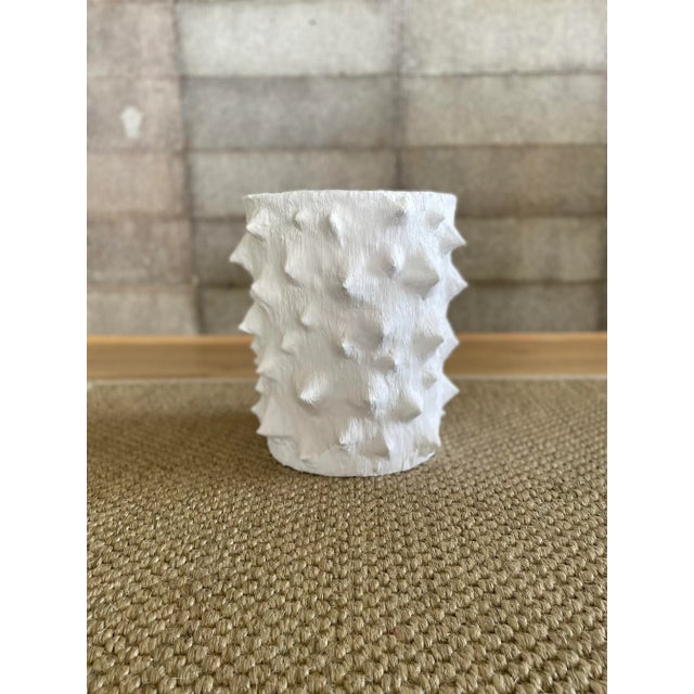 Plastic Faux Bois Plaster Side Table For Sale - Image 7 of 8