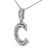Contemporary .925 Sterling Silver 4/5 Cttw Round Lab-Grown Diamond "C" Pendant Necklace - 18" (F-G Color, VS2-SI1 Clarity) For Sale - Image 3 of 5