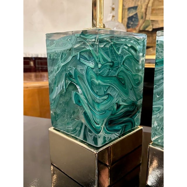 2000 - 2009 Murano Glass Block Lamps For Sale - Image 5 of 7