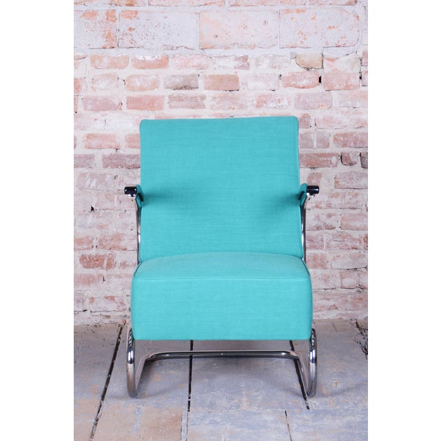 Blue Bauhaus Armchair by W. Gispen for Mücke Melder, 1930s For Sale - Image 8 of 10