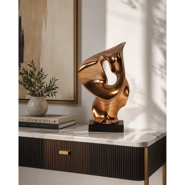 Abstract Matte Bronze Ceramic Statue For Sale In Chicago - Image 6 of 7