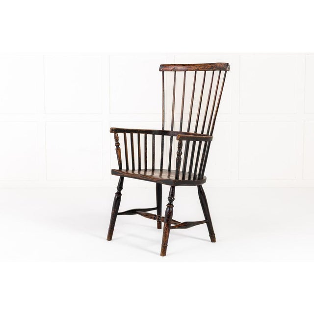 Antique English Ash Comb Back Windsor Chair For Sale - Image 14 of 14