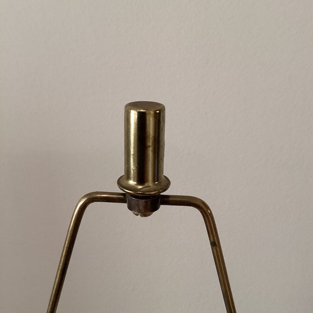 Vintage Asian Inspired La James Mont Style Intricately Carved Heavy Brass Lamp Circa 1940 For Sale - Image 10 of 12
