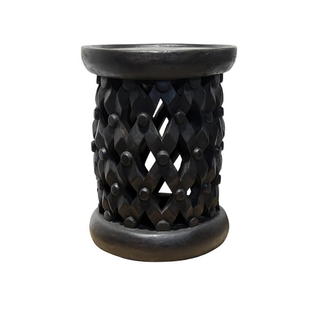 Vintage Lg Tribal Nobility Bamileke Spider Stool/Table Cameroon 18" H For Sale - Image 4 of 6
