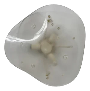 Frosted Acrylic Glass Wall Lamp or Flush Mount, Italy, 1960s