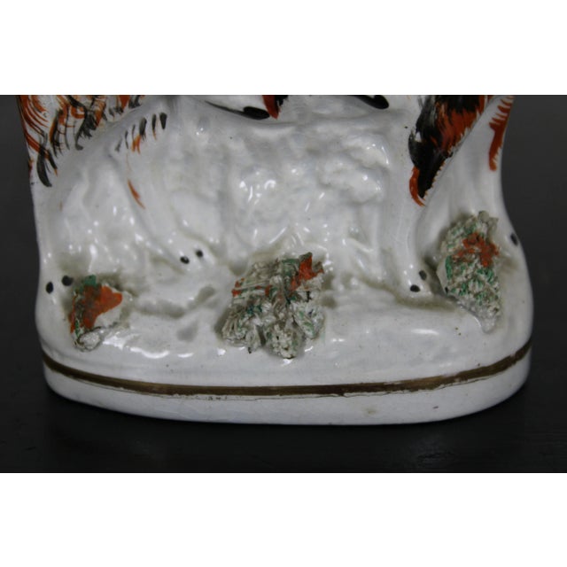 Antique English Staffordshire Porcelain Figurine Scottish Girl Riding Goa For Sale - Image 9 of 13