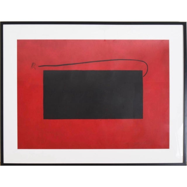 Aki Kuroda (1944-), Large Vintage, Modern Abstract Figurative Lithograph, Frame, Signed For Sale