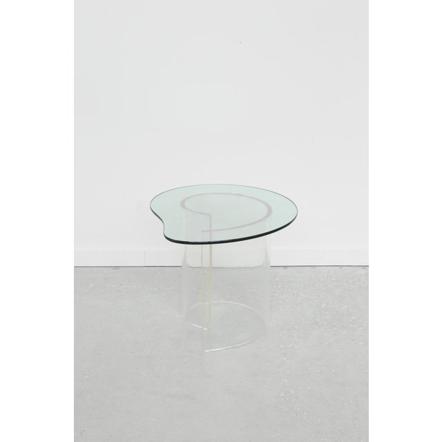Transparent Biomorphic Lucite and Glass Side Table Regular Price For Sale - Image 8 of 8