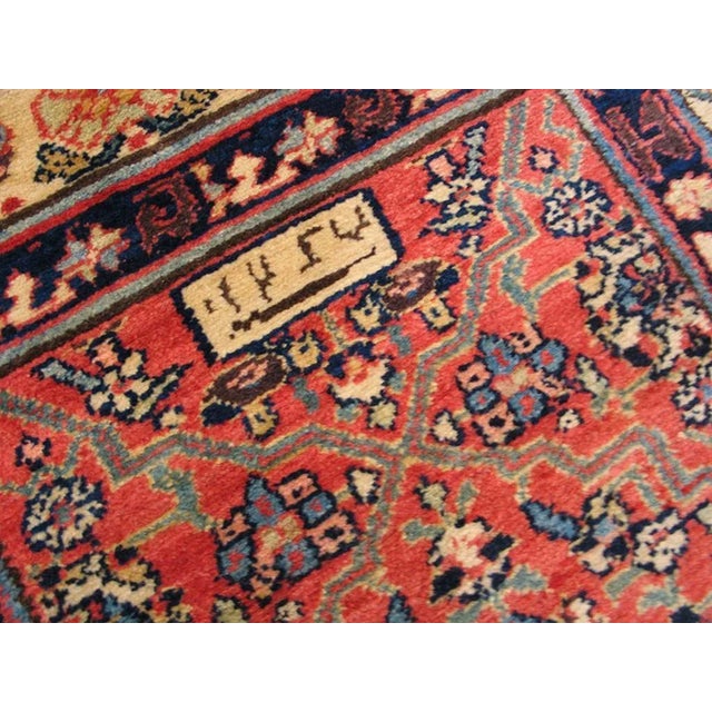 Remarkable Red Color With Medallion and Floral Design Antique N W Hallway Rug For Sale In New York - Image 6 of 9