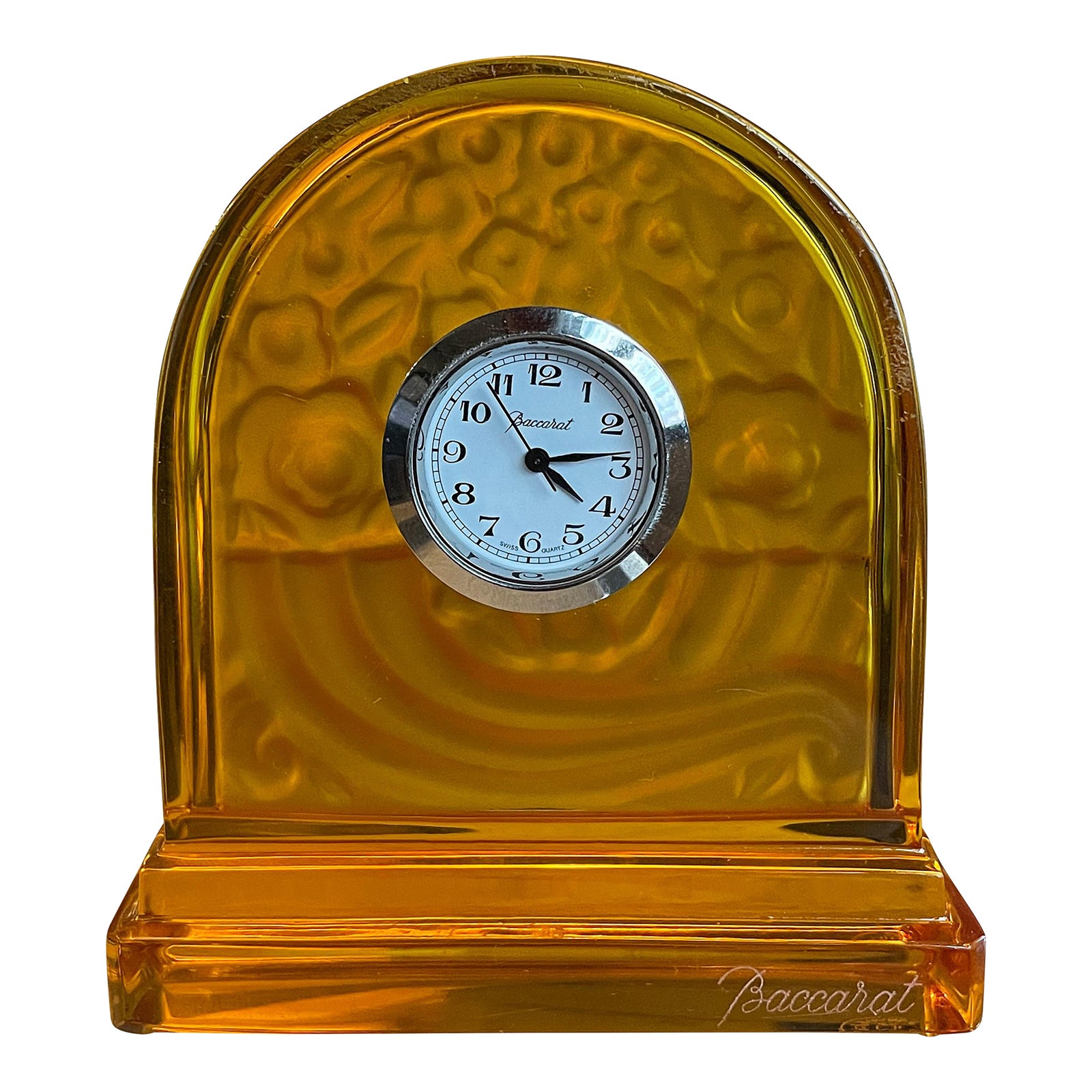 Baccarat French Crystal Desk Clock | Chairish