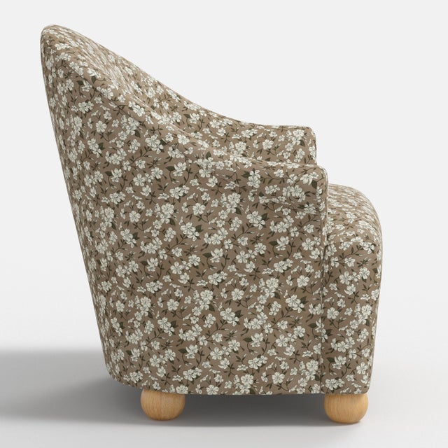 Stoffer Home x Cloth & Company Marie Bun Foot Chair in Dogwood Floral Mauve For Sale In Chicago - Image 6 of 8